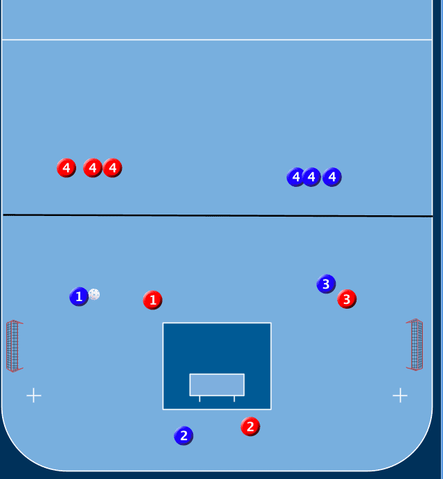 3v3 auf Querseite